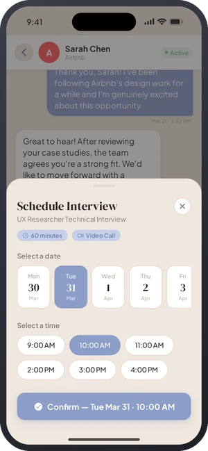 HireLite interview scheduling sheet